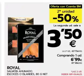 BM Supermercados ROYAL Salmon ahumado escocés o islandés oferta