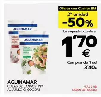 BM Supermercados AGUINAMAR Colas de langostino al ajillo o cocidas oferta