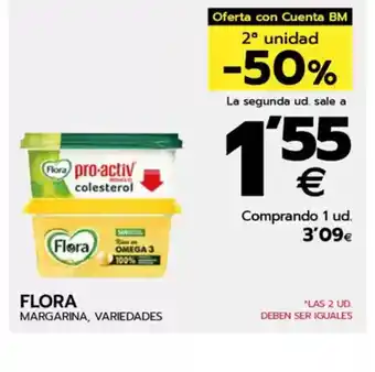 BM Supermercados FLORA Margarina, variedades oferta