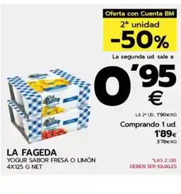 BM Supermercados LA FAGEDA Yogur sabor fresa o limón oferta