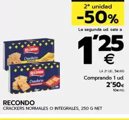 BM Supermercados RECONDO Crackers normales o integrales oferta