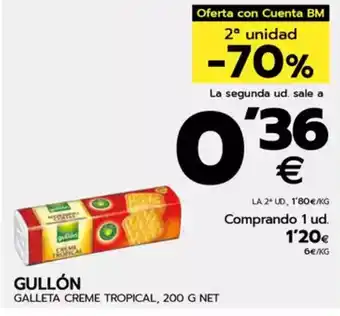 BM Supermercados GULLÓN Galleta creme tropical oferta