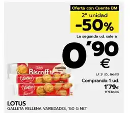 BM Supermercados LOTUS Galleta rellena variedades oferta