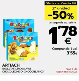 BM Supermercados ARTIACH Galletas dinosaurus chocoleche o chocoblanco oferta