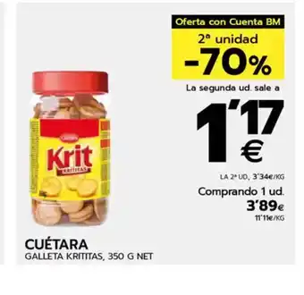 BM Supermercados CUÉTARA Galleta krititas oferta