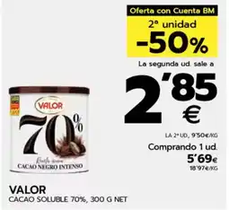 BM Supermercados VALOR Cacao soluble 70% oferta