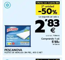 BM Supermercados PESCANOVA Filetes de merluza sin piel oferta