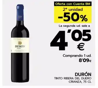 BM Supermercados DURÓN Tinto ribera del duero crianza oferta