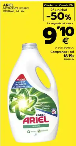 BM Supermercados ARIEL Detergente líquido original oferta