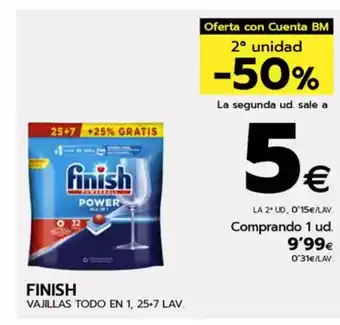 BM Supermercados FINISH Vajillas todo en 1 oferta