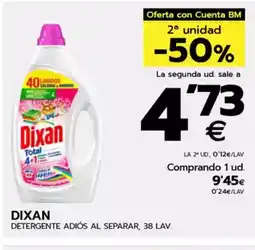 BM Supermercados DIXAN Detergente adiós al separar oferta