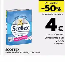 BM Supermercados SCOTTEX Papel higiénico mega, 12 rollos oferta