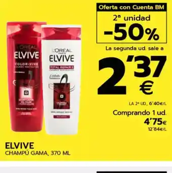 BM Supermercados ELVIVE Champú gama oferta