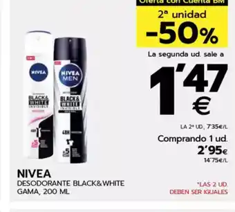 BM Supermercados Nivea desodorante black&white gama oferta