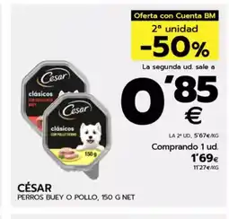 BM Supermercados CÉSAR Perros buey o pollo oferta