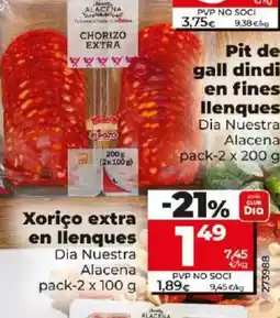 Dia Xoriço extra en llenques oferta