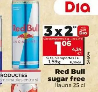 Dia RED BULL sugar free oferta