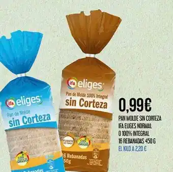 Claudio Pan Molde Sin Corteza Ifa Euges Normal O 100% Integral 16 Rebanadas oferta