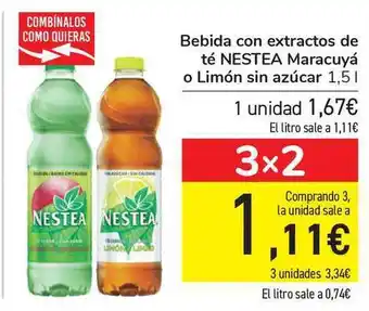 Carrefour Nestlé té Maracuyá O Limón Sin Azúcar Bebida con extractos 1,5L oferta