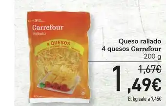 Carrefour Carrefour Queso rallado 4 quesos 200g oferta