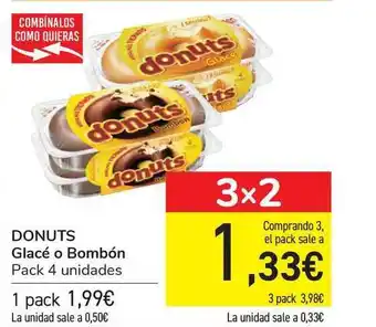 Carrefour Glacé O Bombón Donuts Pack 4 unidades oferta