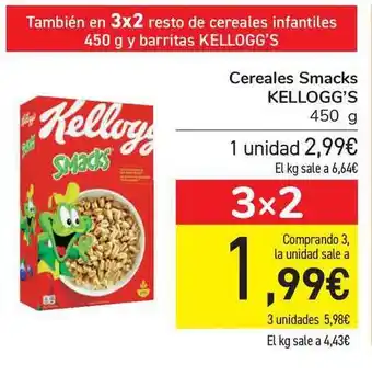 Carrefour Kellogg's Cereales Smacks 450g oferta