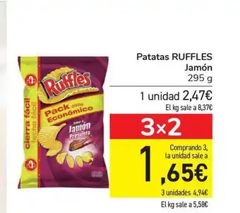 Carrefour Ruffles Jamón Patatas 295g oferta