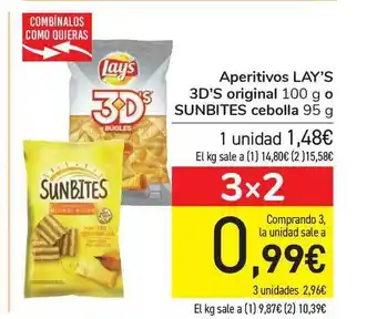 Carrefour Lay's 3d's Original Aperitivos 100g o Sunbites Cebolla 95g oferta