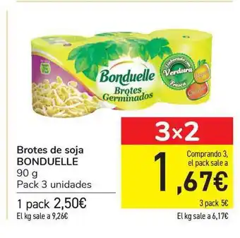 Carrefour Bonduelle Brotes de soja 90g Pack 3 unidades oferta