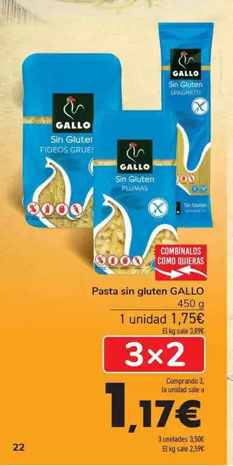 Carrefour Gallo Pasta sin gluten 450g oferta