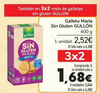 Carrefour Gullón Galleta María Sin Gluten 400g oferta