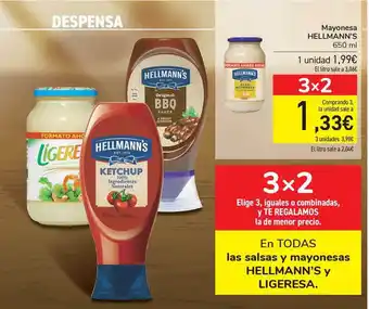 Carrefour Hellmann's Mayonesa 650ml oferta