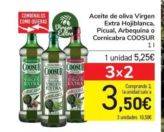 Carrefour Coosur Aceite de oliva Virgen Extra Hojiblanca, Picual, Arbequina o Cornicabra 1l oferta