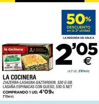 BM Supermercados La Cocinera Lasaña Espinacas Con Queso 530g oferta