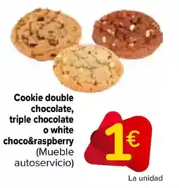 Carrefour Cookie double chocolate, triple chocolate o white choco&raspberry (Mueble autoservicio) oferta