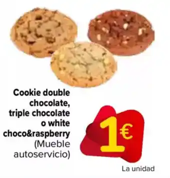 Carrefour Cookie double chocolate, triple chocolate o white choco&raspberry (Mueble autoservicio) oferta