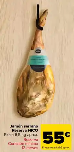 Carrefour NICO Jamón serrano Reserva oferta