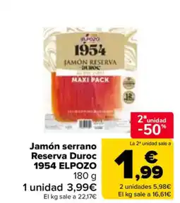 Carrefour ELPOZO 1954 Jamón serrano Reserva Duroc 1954 oferta