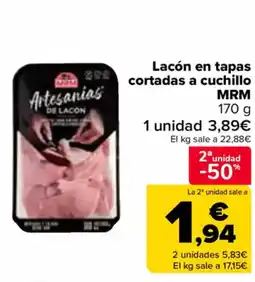 Carrefour MRM Lacón en tapas cortadas a cuchillo oferta