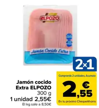 Carrefour ELPOZO Jamón cocido Extra oferta