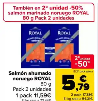 Carrefour ROYAL Salmón ahumado noruego oferta