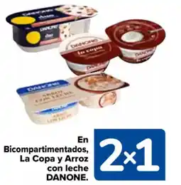 Carrefour DANONE En bicompartimentados, la copa y arroz con leche oferta