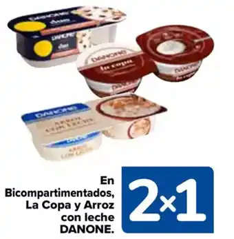 Carrefour DANONE En bicompartimentados, la copa y arroz con leche oferta