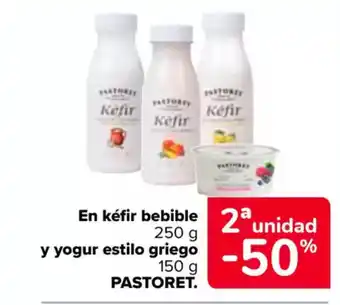 Carrefour PASTORET En kefir bebible y yogur estilo griego oferta