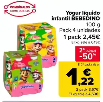 Carrefour BEBEDINO Yogur líquido infantil oferta