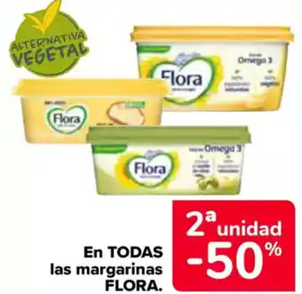 Carrefour FLORA En todas las margarinas oferta