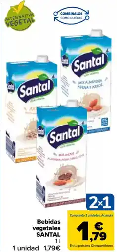 Carrefour SANTAL Bebidas vegetales oferta