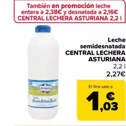 Carrefour CENTRAL LECHERA ASTURIANA Leche semidesnatada oferta