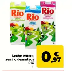 Carrefour RÍO Leche entera, semi o desnatada oferta