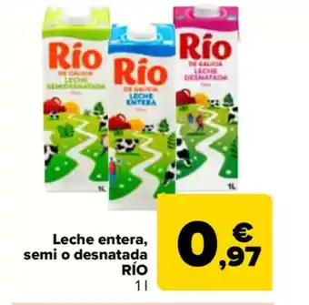 Carrefour RÍO Leche entera, semi o desnatada oferta